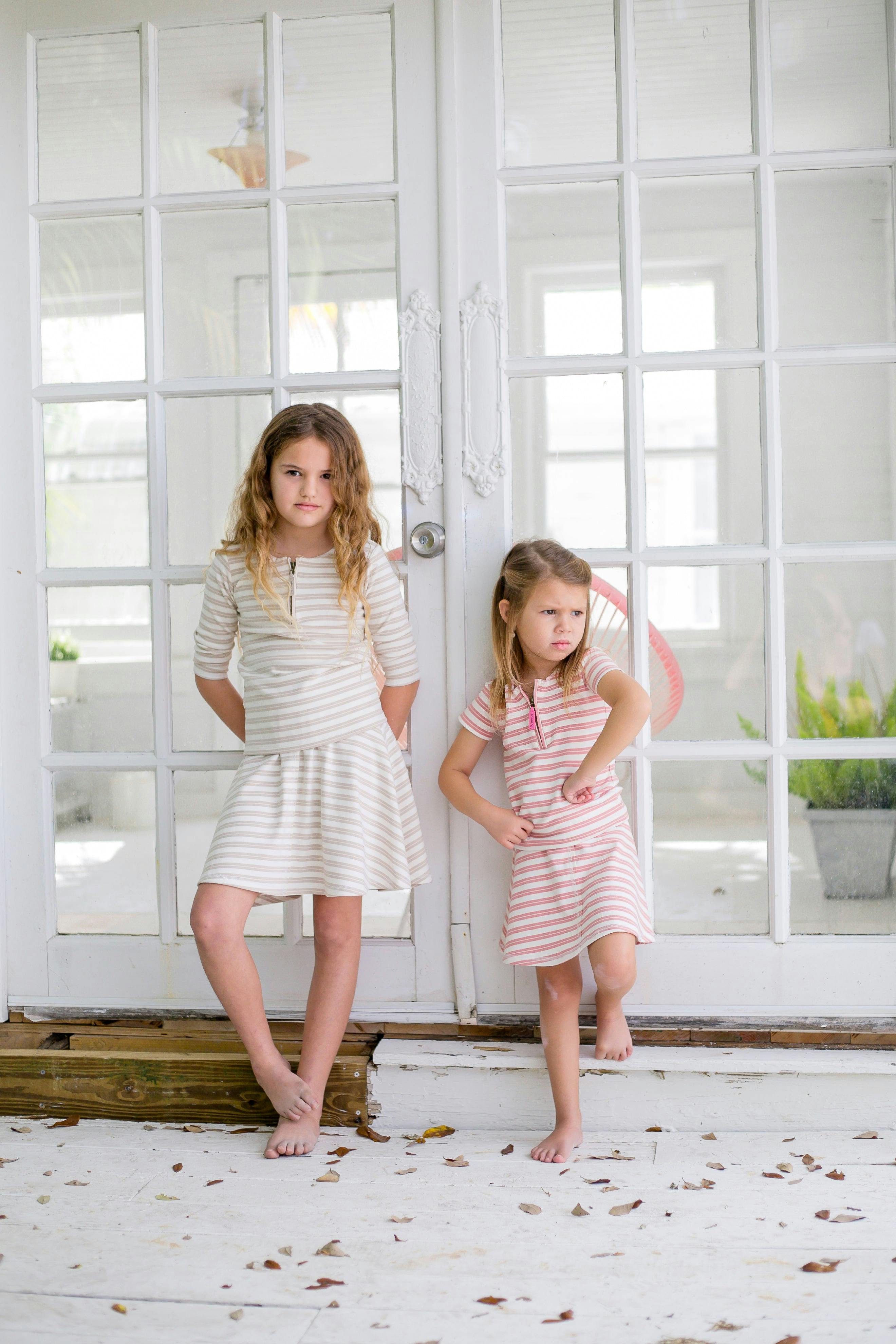 Horizontal Striped A-Line Short Skirt