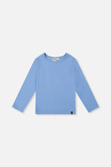 Brushed Rib Crew Neck Top Pale Blue