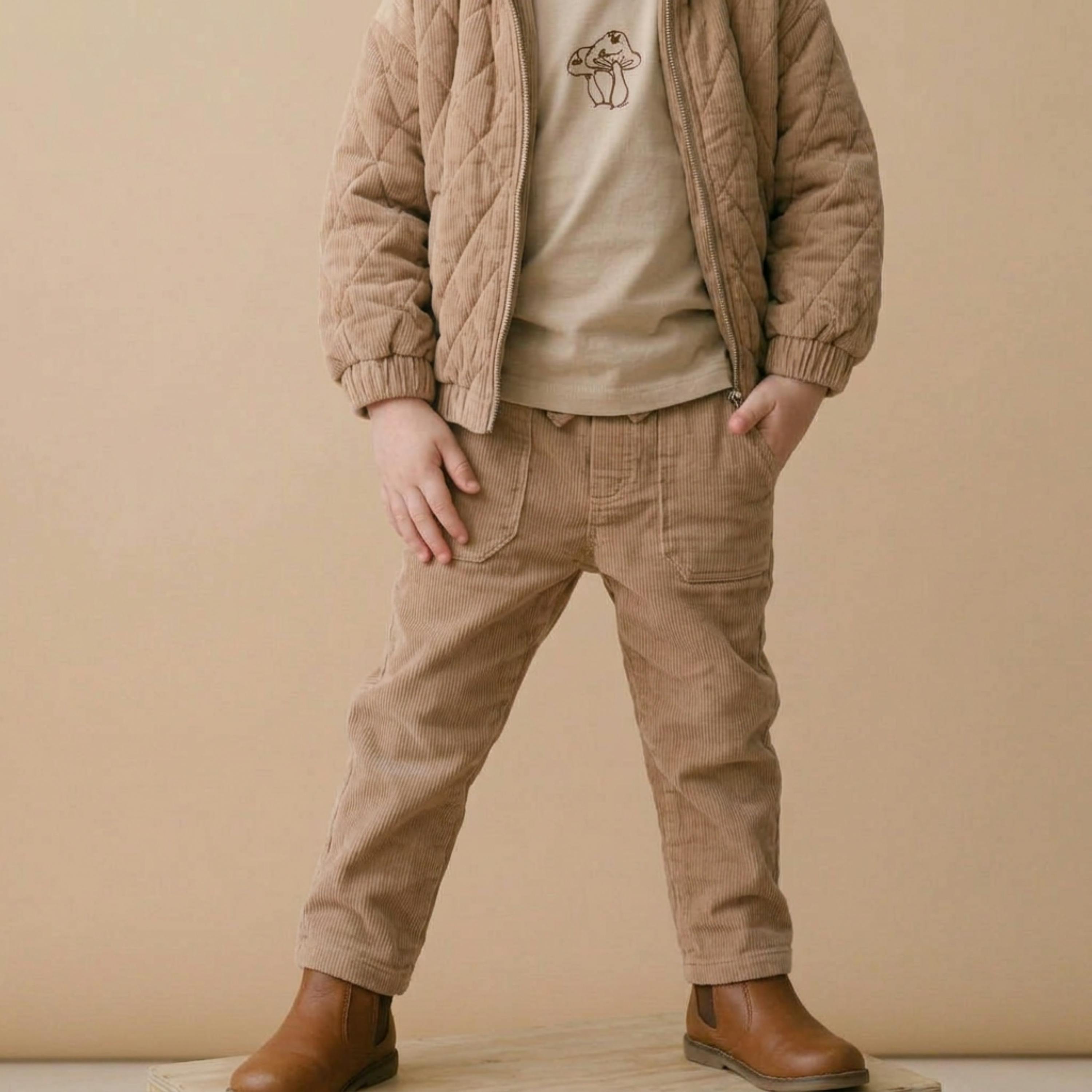 Organic Corduroy Pants - Taupe