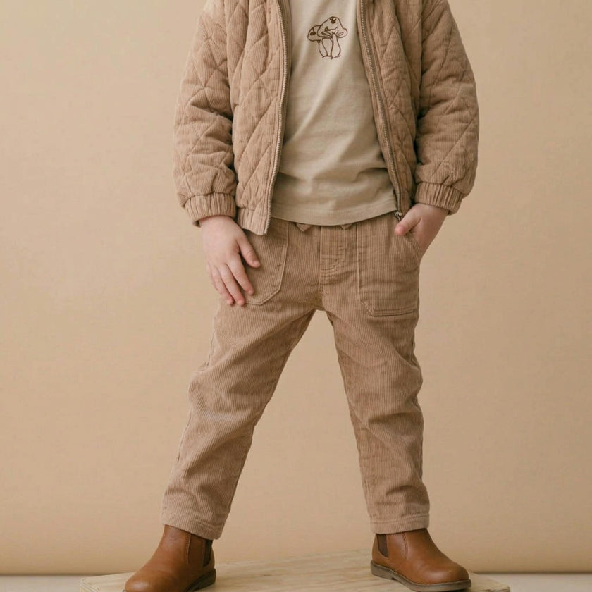Organic Twill Joggers Pants - Taupe