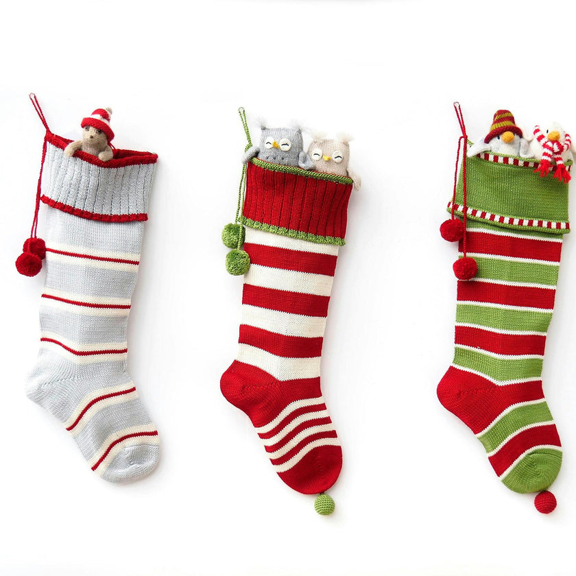 Candy Striped Rib-Cuff Stocking