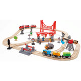 Wooden Busy City Train Set