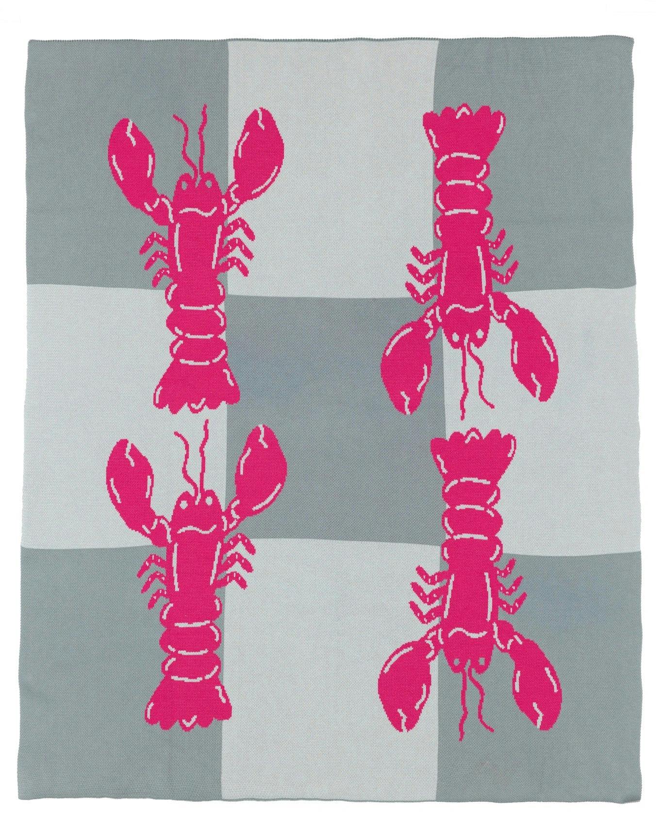 Lobster Tile Knit Blanket