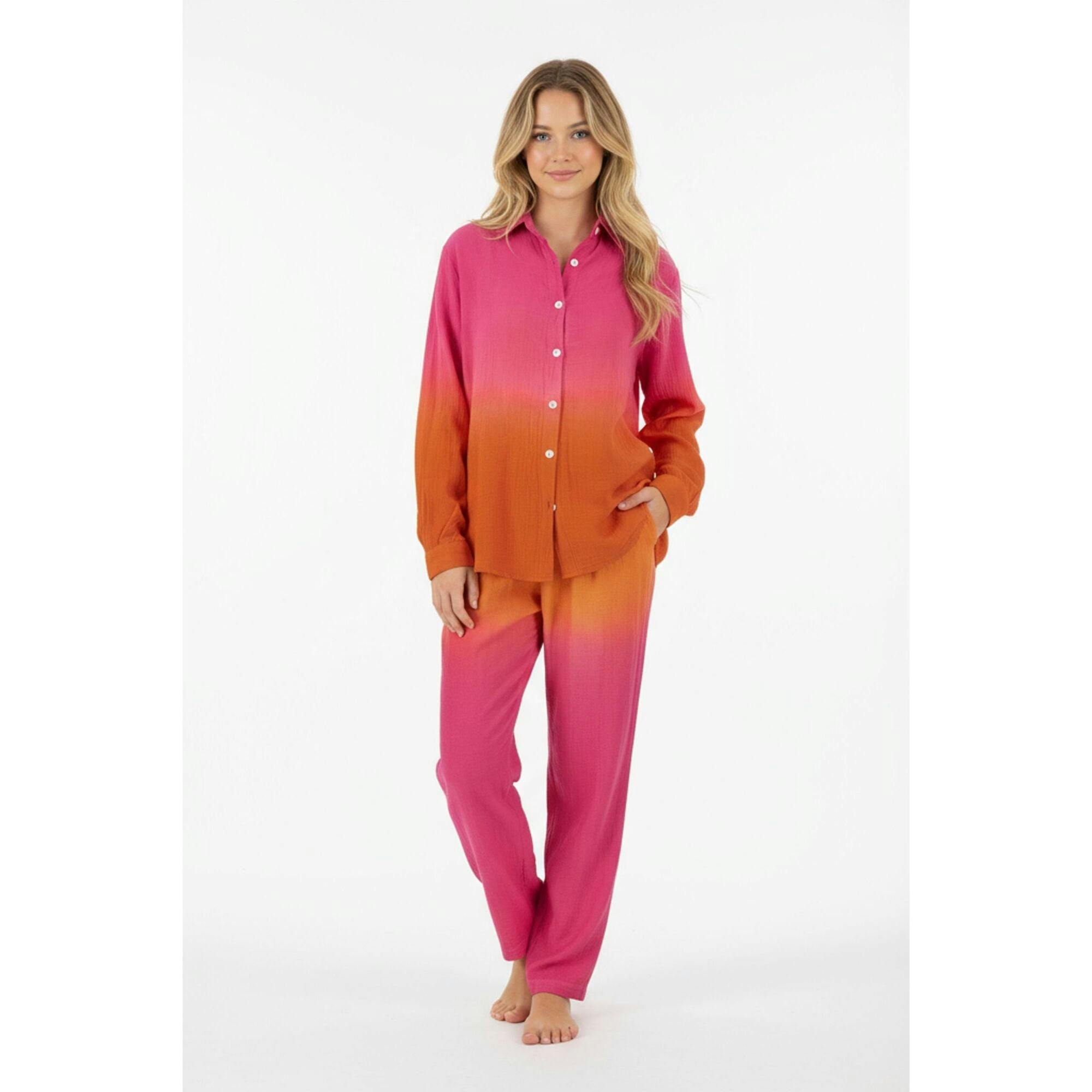 Clementine Womens Top & Pant Set Ombre, Pink