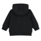 Black Textured Hooded Tracksuit Set