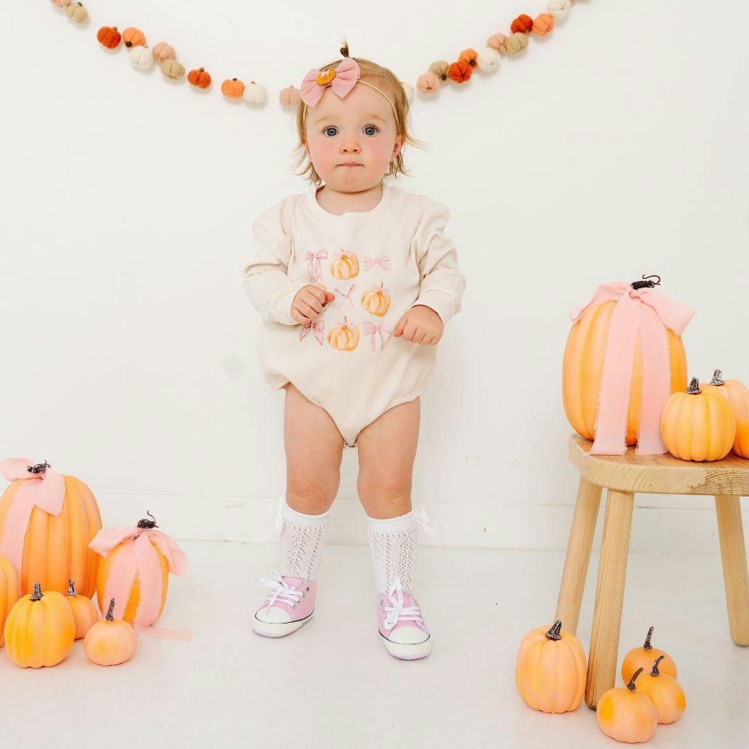 Coquette Pumpkin Long Sleeve Romper