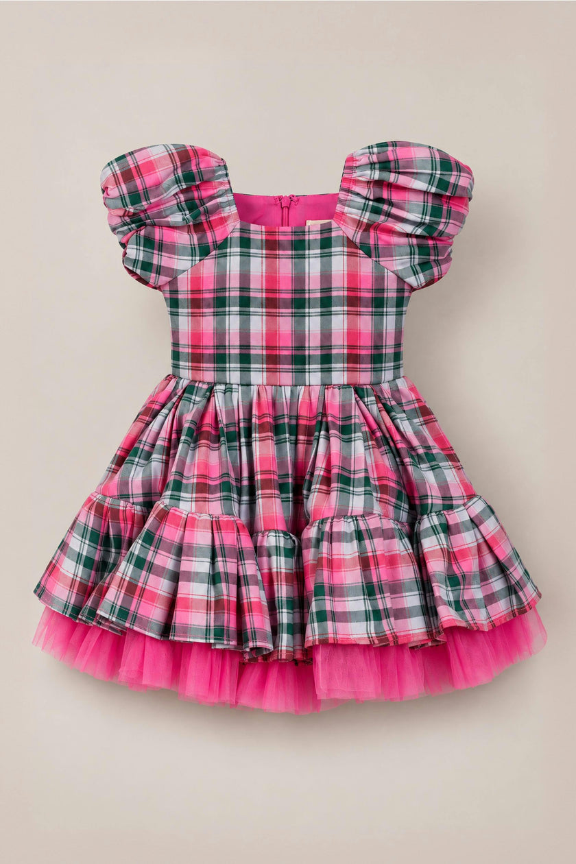Mini Scottie Dress in Vibrant Plaid