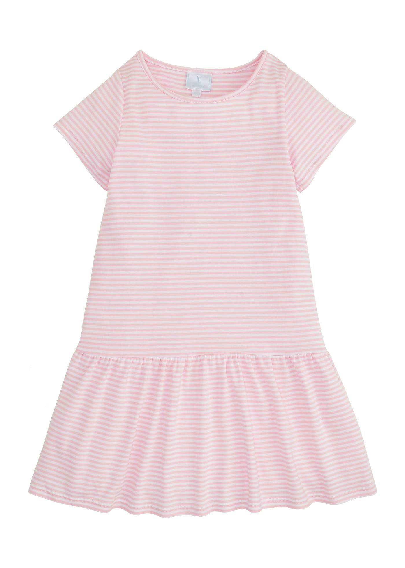Kari T-Shirt Dress - Light Pink Stripe