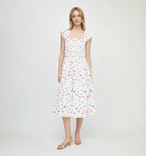 The Ellie Nap Dress - White Rainbow Fish