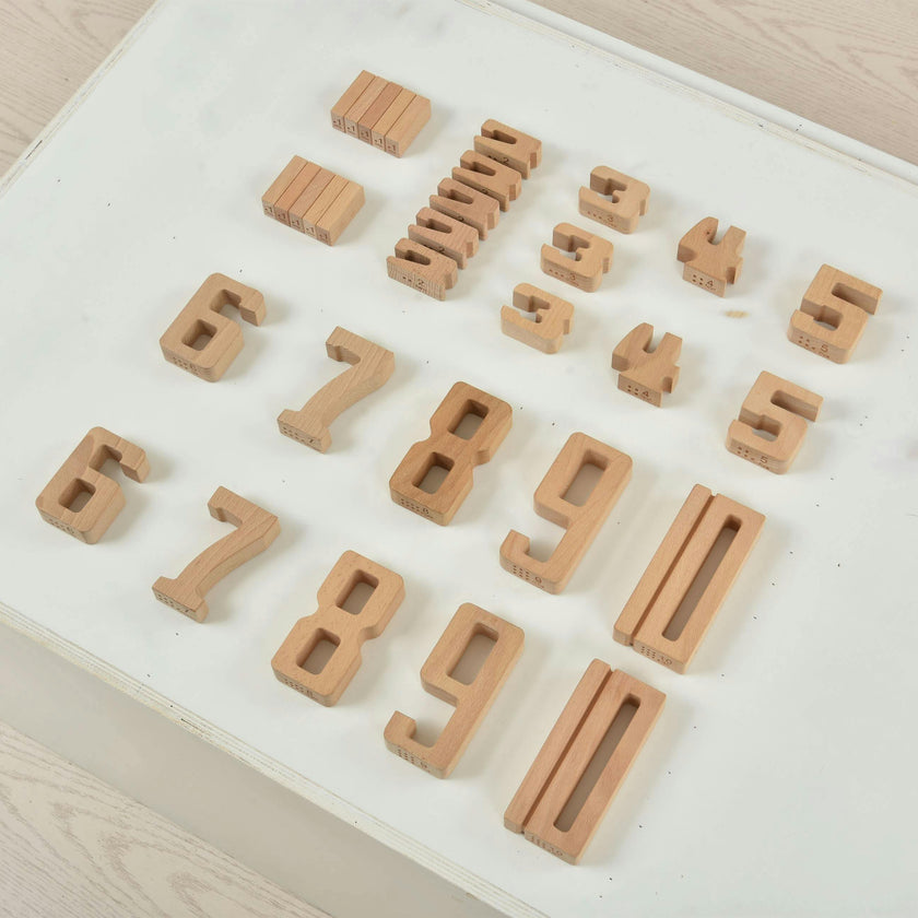 Avenlur Montessori Wooden Number Height Blocks – Self-Correcting Math Learning Set