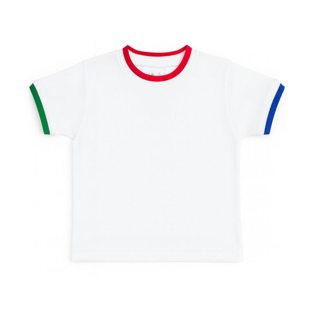White T-Shirt With Tipping