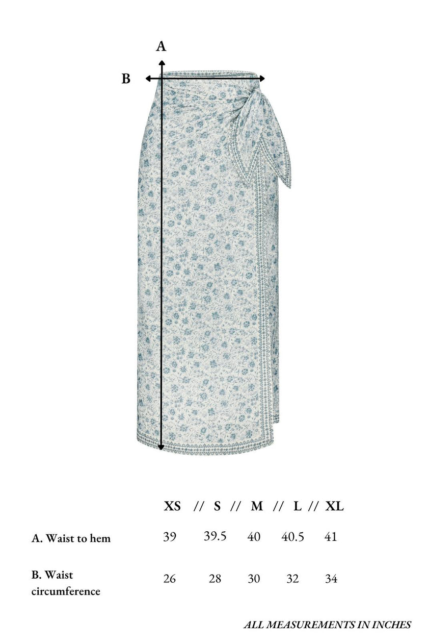 Savannah Skirt in Floral Blues