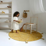 YVA Mango bohemian children's rug with pompoms