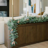 9' Flocked Woodland Pine & Berry Garland