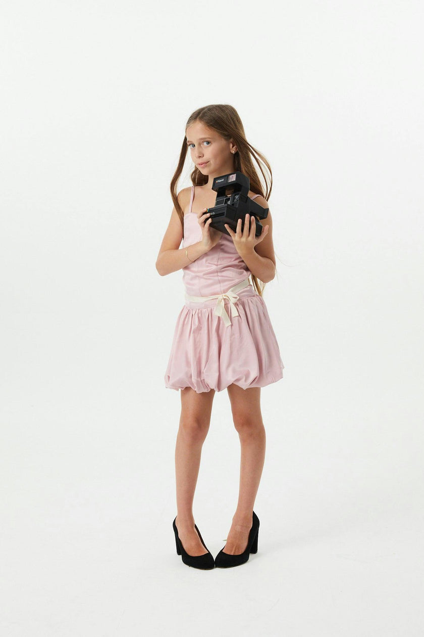 Bailey Mauve With Cream Ribbon Satin Ballet Dress