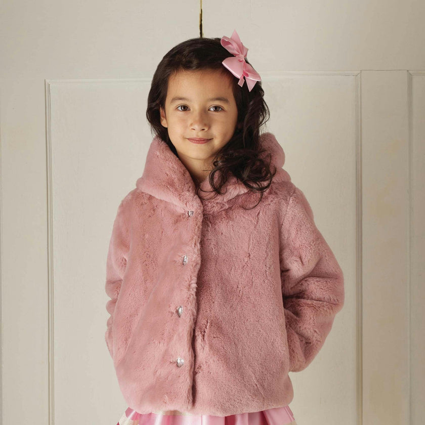 Pink Faux Fur Coat