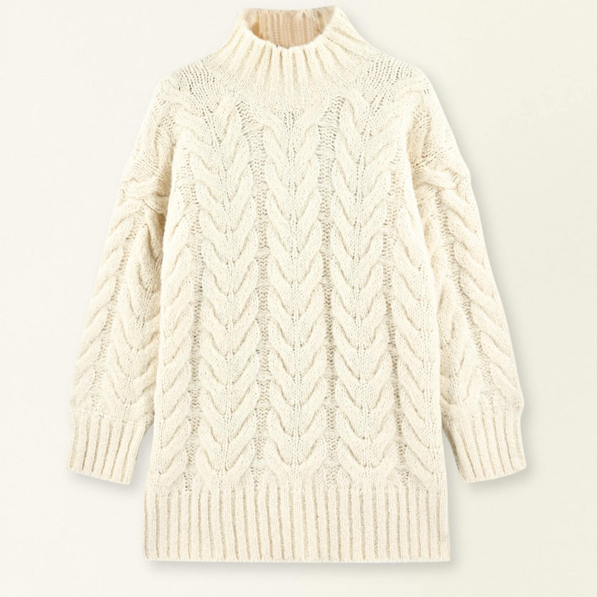 Salida Cable Turtleneck in Alabaster