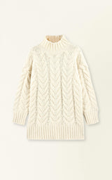 Salida Cable Turtleneck in Alabaster