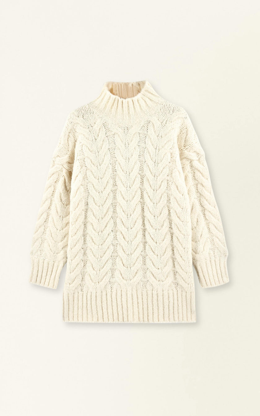Salida Cable Turtleneck in Alabaster