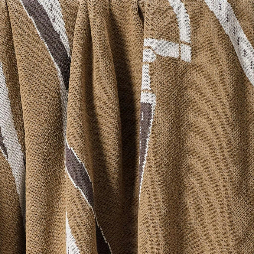 Cotton Sustainable Knit Patterned Throw Blanket - Equestrian Tack
