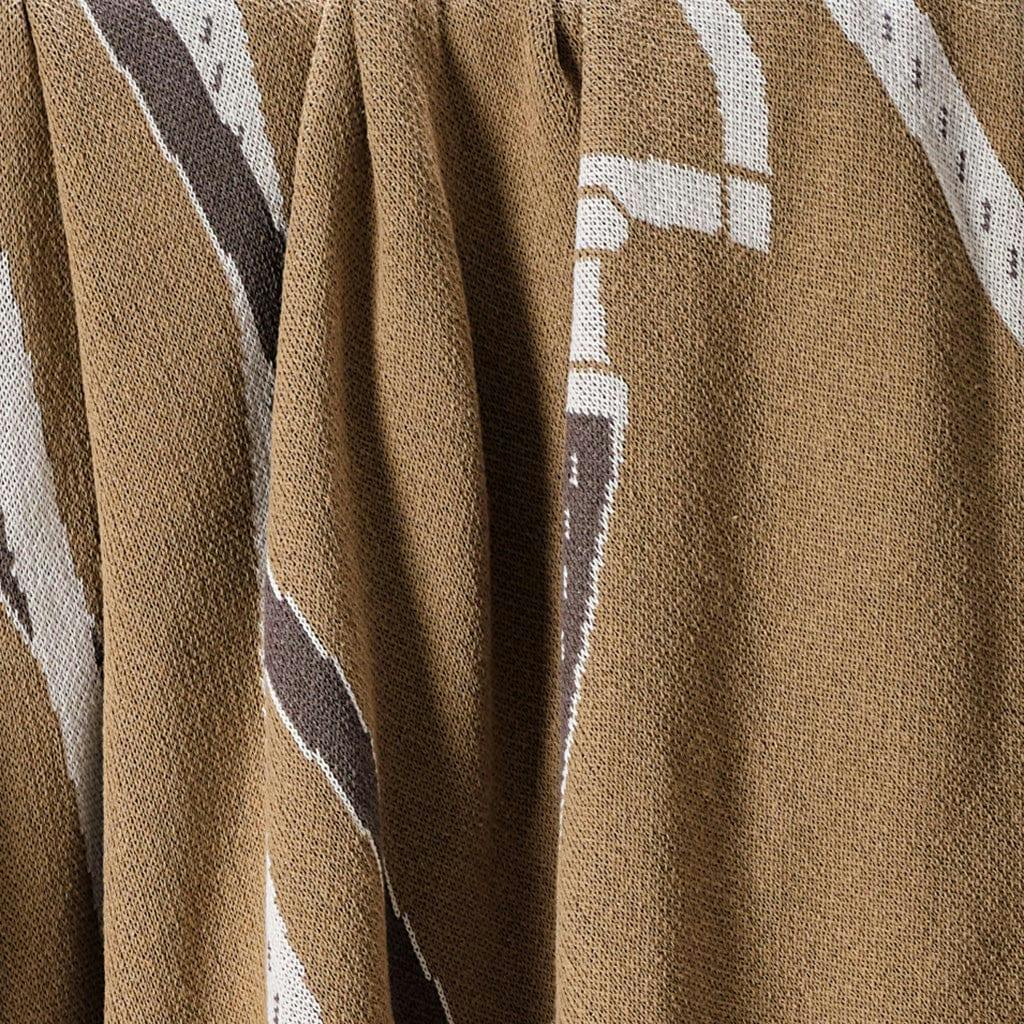 Cotton Sustainable Knit Patterned Throw Blanket - Equestrian Tack