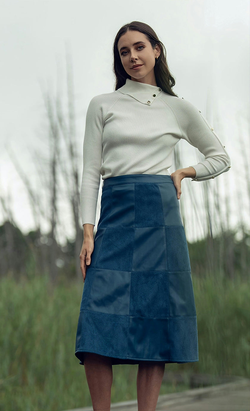 LEATHER SUEDE SKIRT