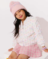 Pastel Bows Fuzzy Bomber