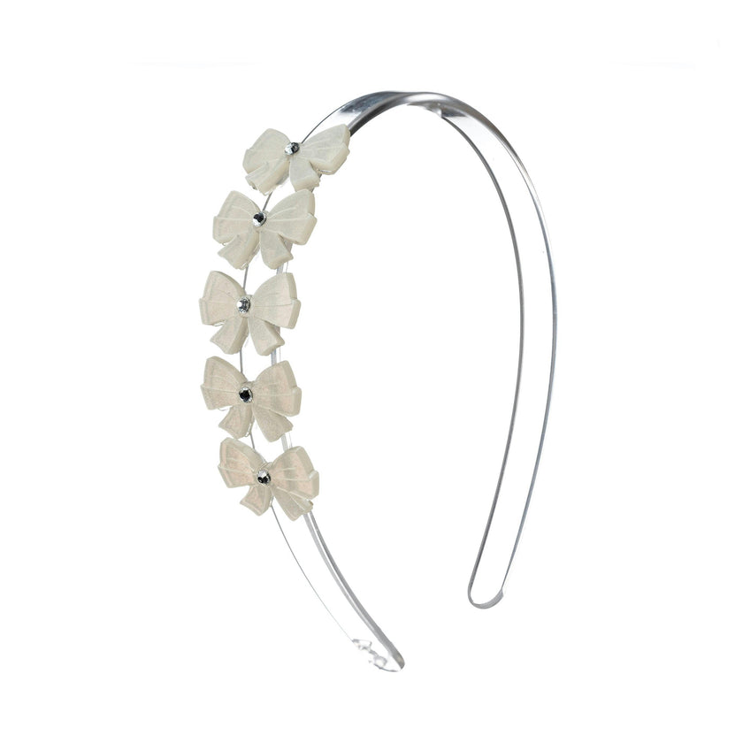 Bows Satin White Headband