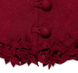 Handmade Overlapping Flowers Maroon XL Christmas Tree Skirt 72" Arcadia Home
