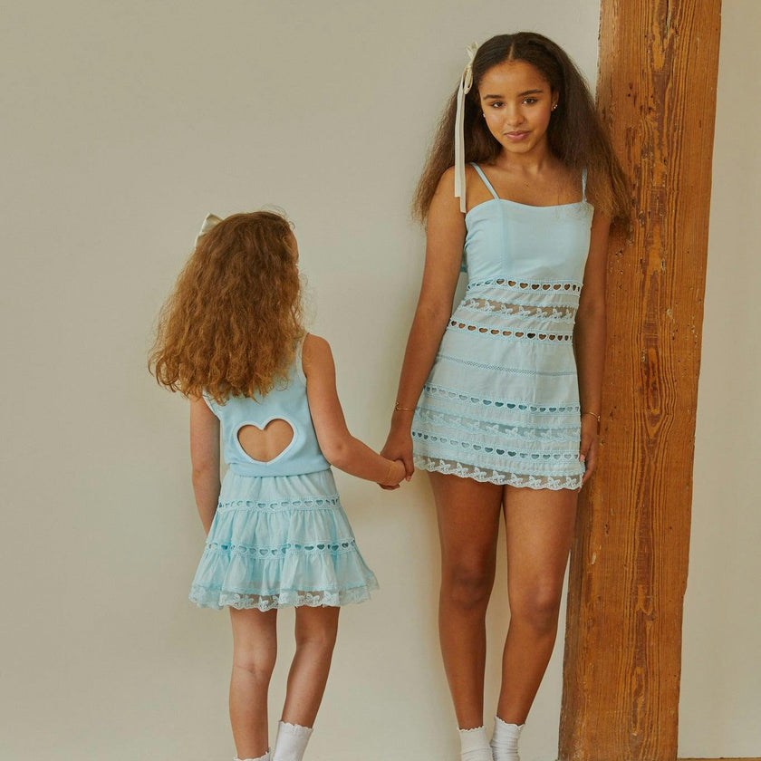 Harlow Pastel Blue Heart Cut Out Tank