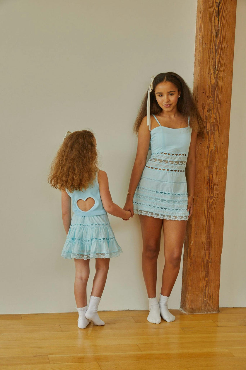 Harlow Pastel Blue Heart Cut Out Tank