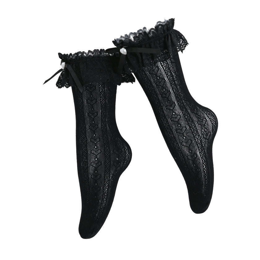 Heart Lace Ribbon Socks