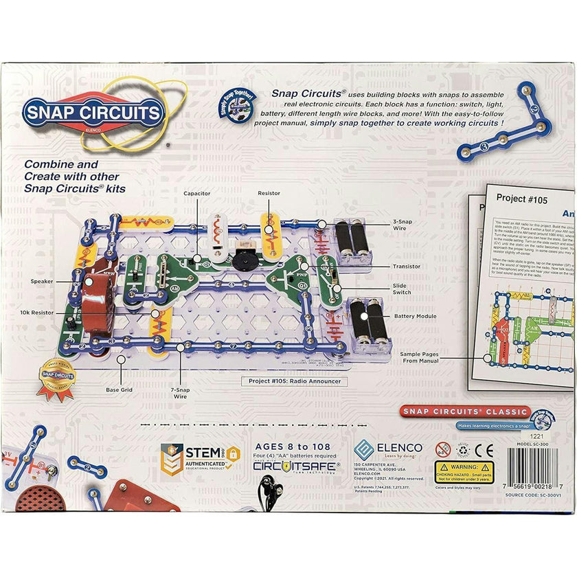 Elenco Snap Circuits SC-300 STEM Science Electronics Kit
