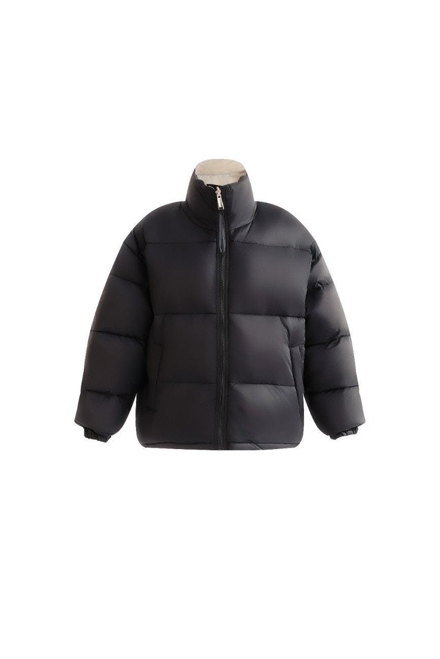 Black Quilted Puffer Jacket