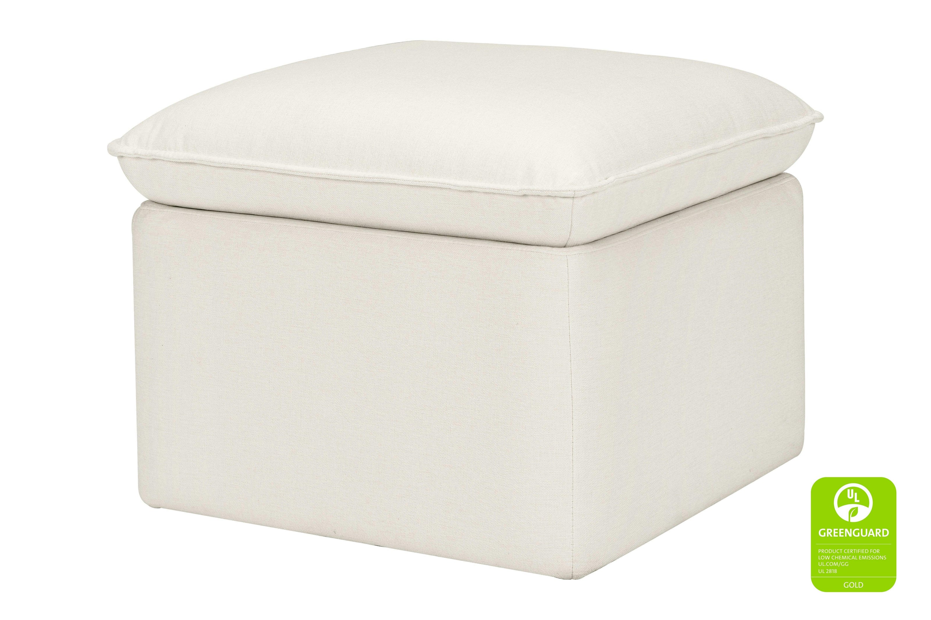Babyletto Cali Storage Ottoman in Eco-Performance Fabric with USB port | Water Repellent & Stain Resistant