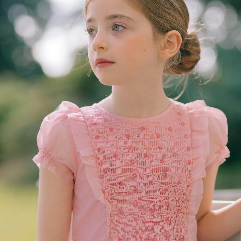 Camelia Pink Organza Sleeve Dress