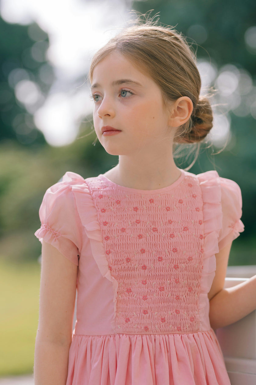 Camelia Pink Organza Sleeve Dress