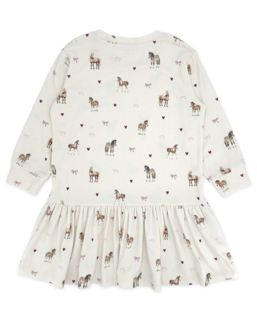 Jules Horse Hacci Dress - Ivory