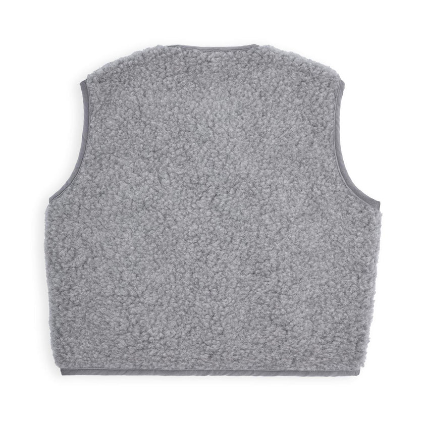 adult merino wool vest - stone grey
