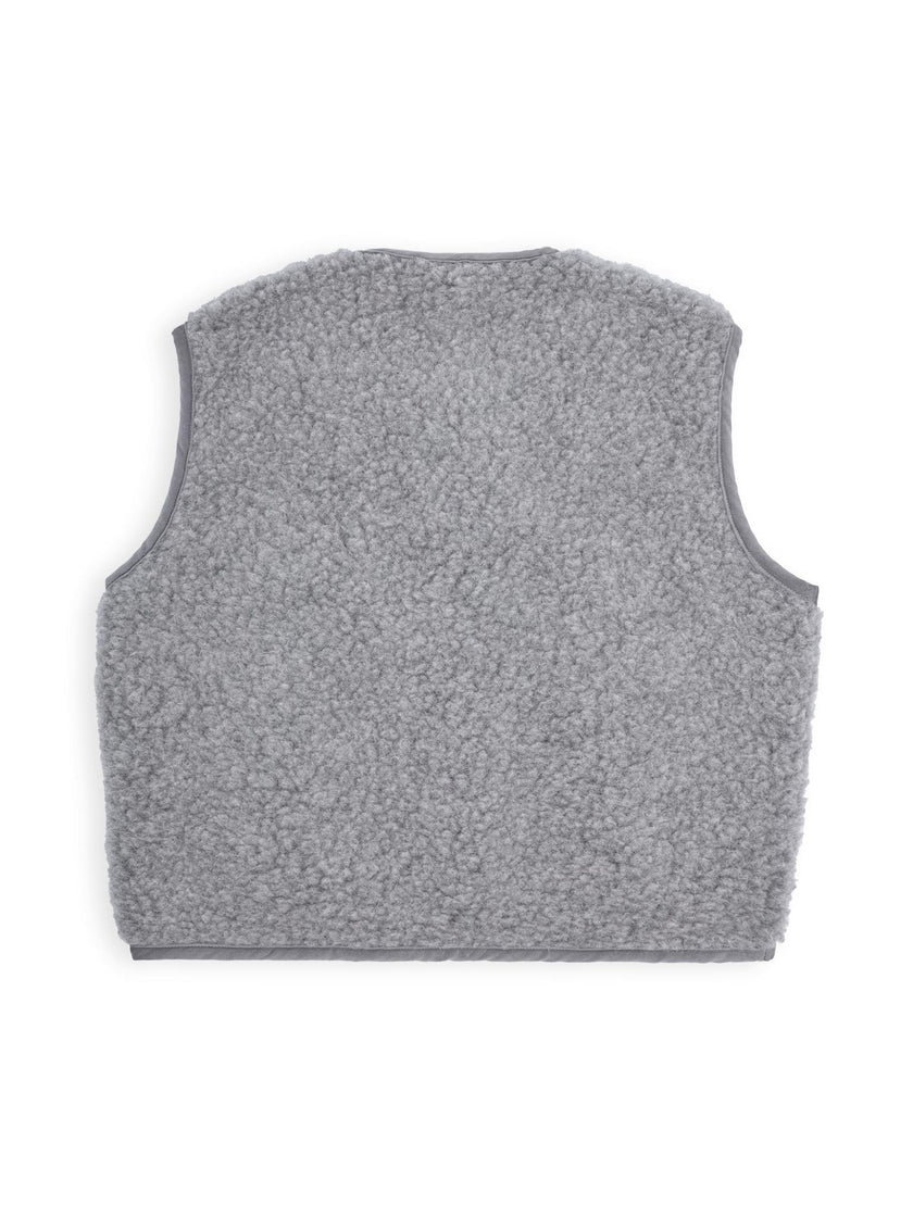 adult merino wool vest - stone grey