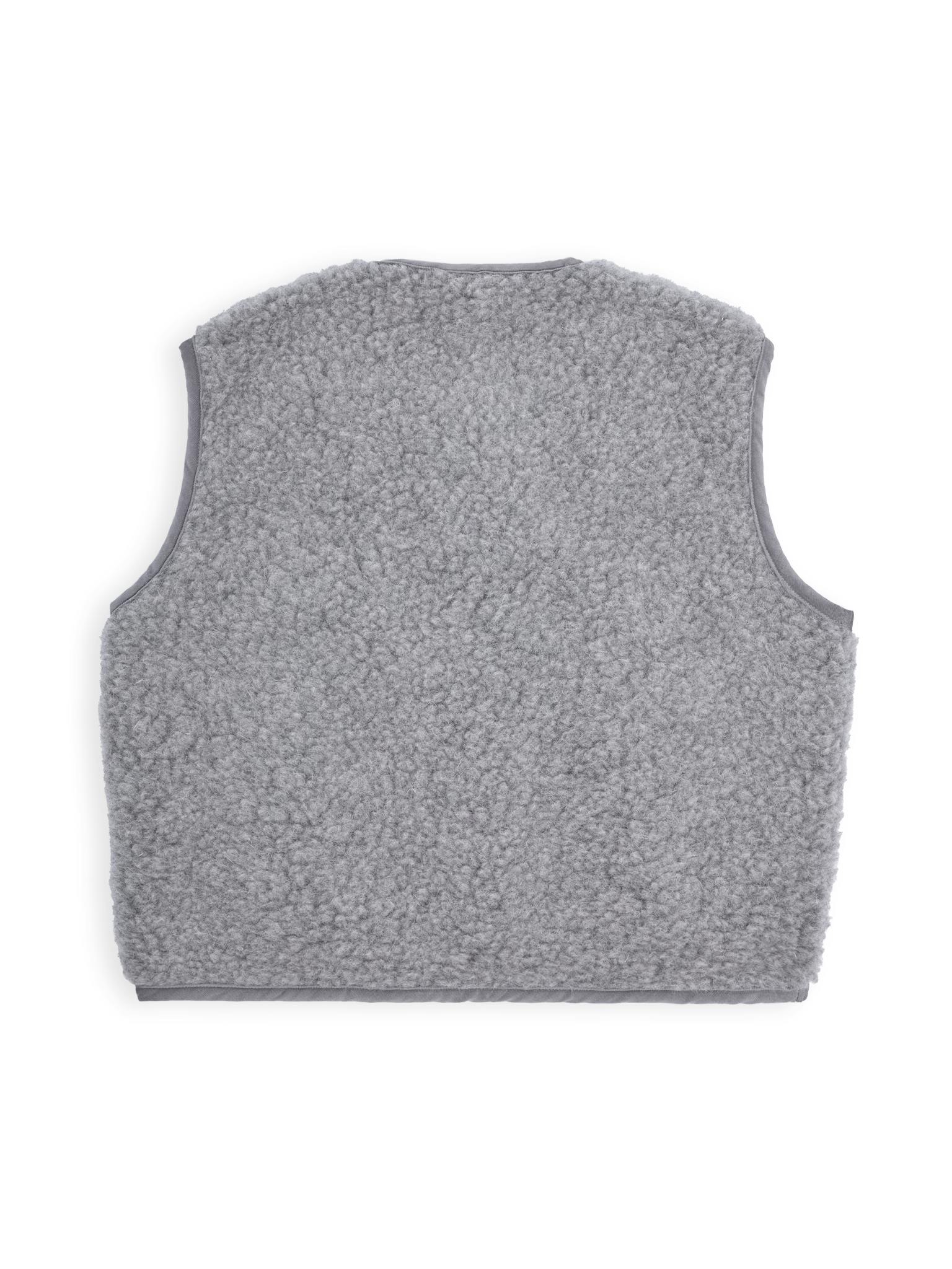 adult merino wool vest - stone grey