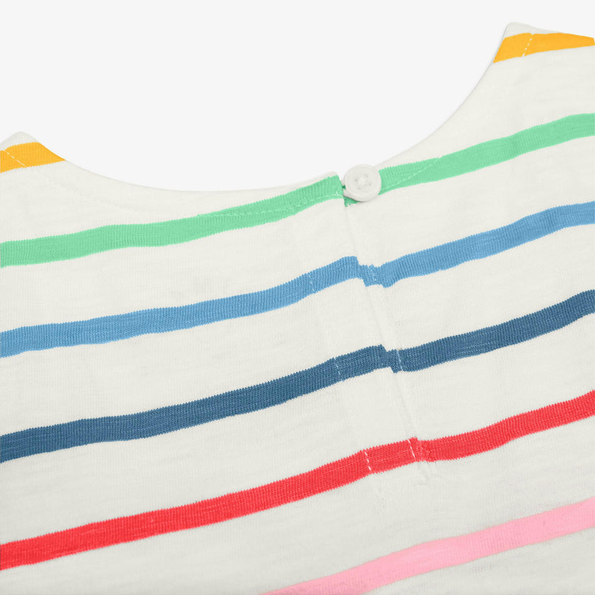 Clearance kids backyard dress in rainbow stripe