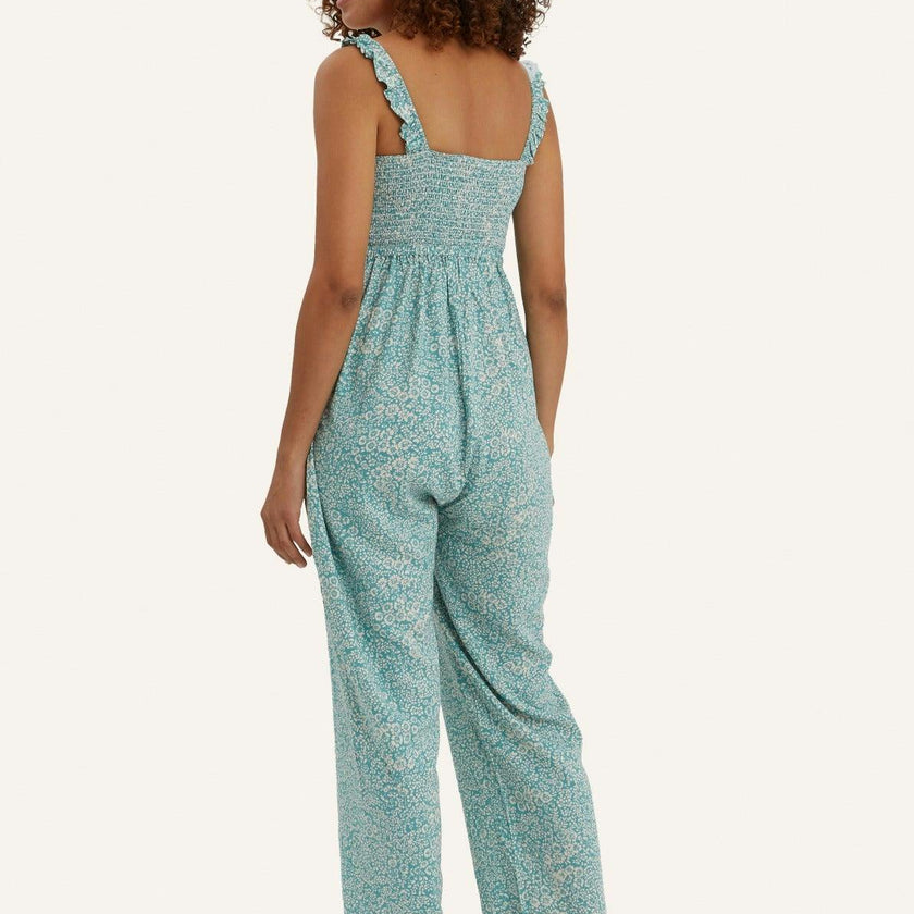 Women's Maternity Marais Smocked Bust Sleeveless Strap Jumpsuit