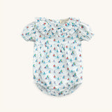Ruffle Trim Baby Bubble in Sailboats
