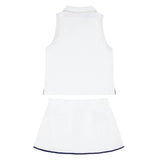Girls White French Terry Tennis Tank Top And Skort Set