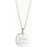 Personalized Christening Disc Necklace, Sterling Silver