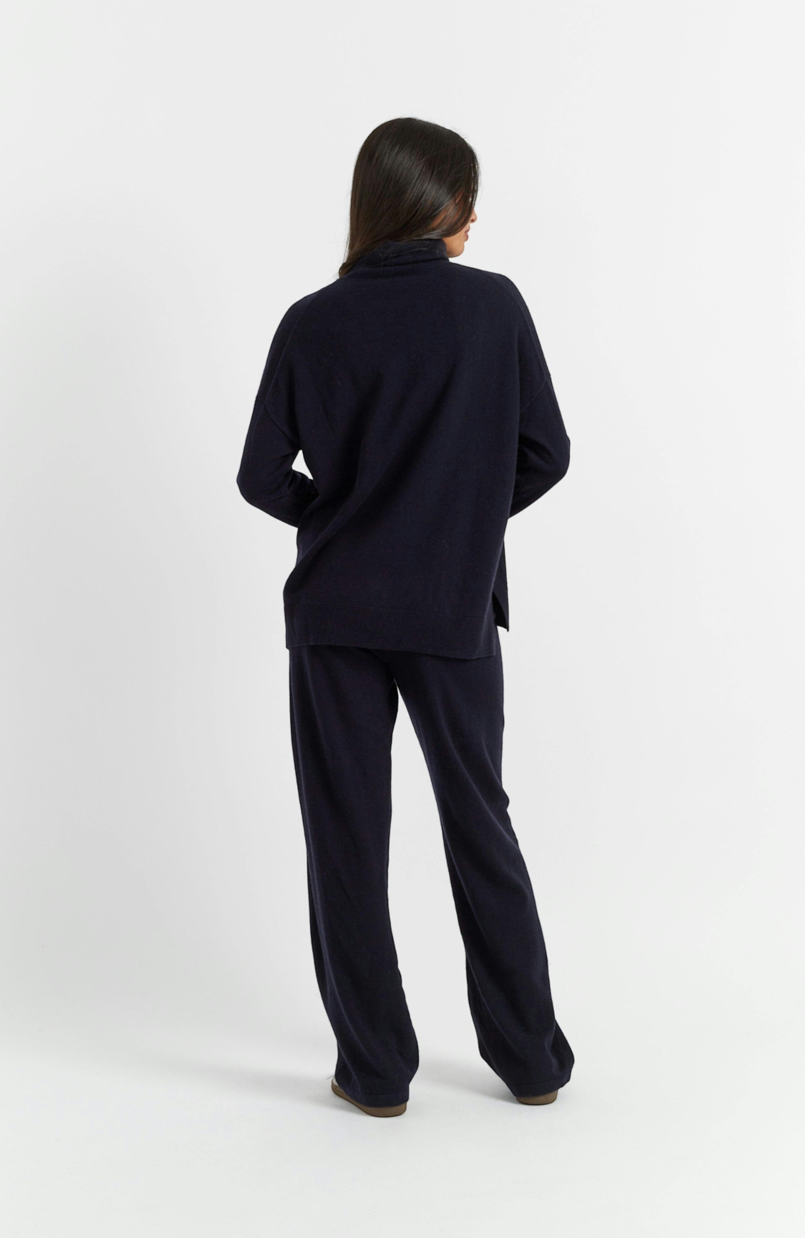 Relaxed Roll Neck Wool & Cashmere Sweater
