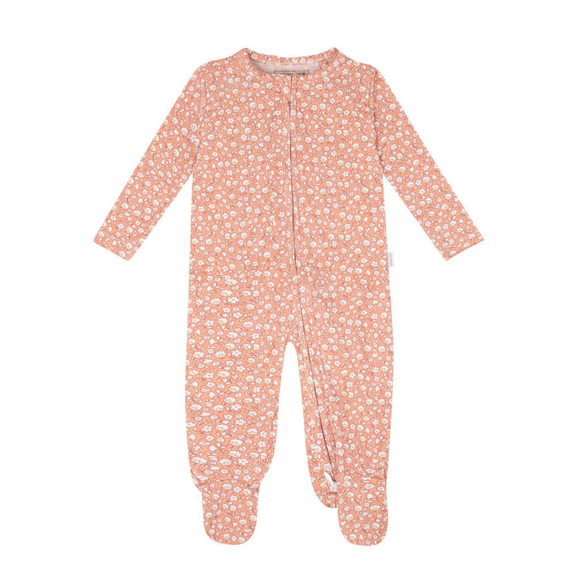baby melone floral pima footie