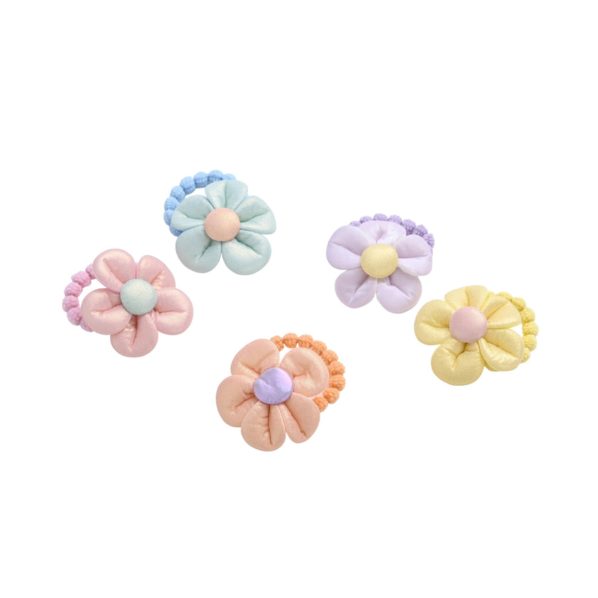 Plush Flower Hair Tie Set