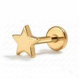 Star Titanium Flat Back Stud Earring